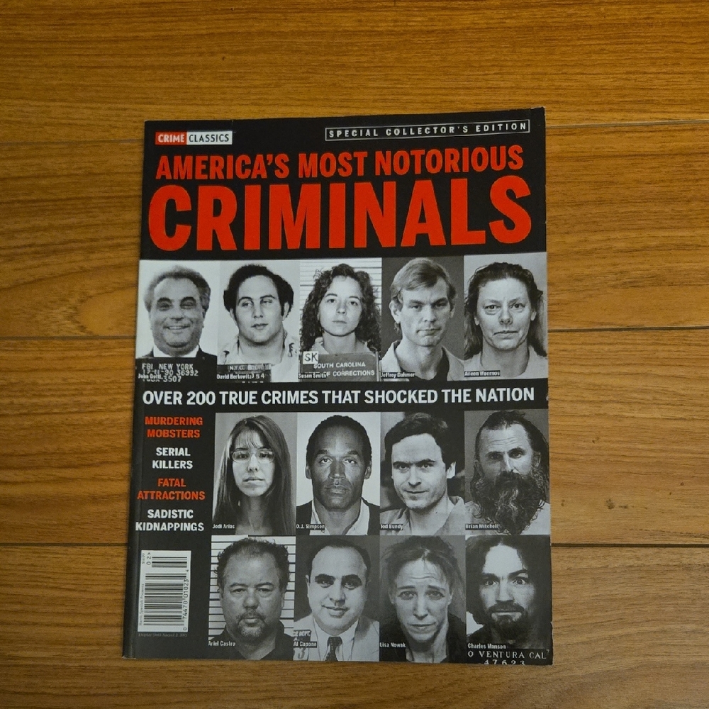 America's Most Notorious Criminals Magazine - Black & Red Cover